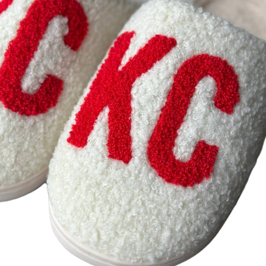 Trendy Red KC Chiefs Embroidered Slippers Kansas City Chiefs football