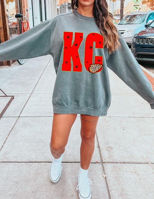 Starry KC Kansas City Chiefs Football Crewneck Sweatshirt
