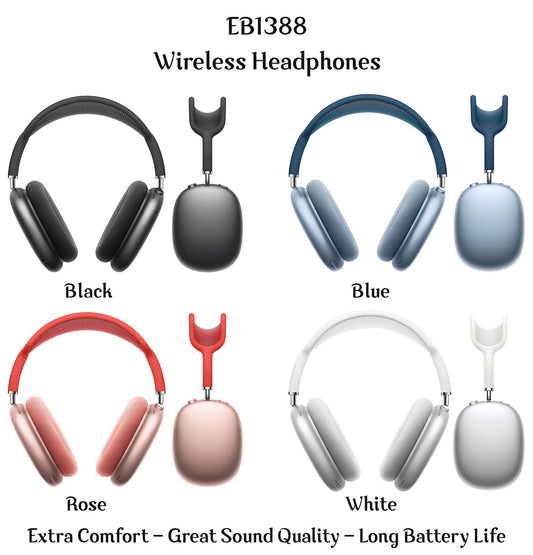 Black Wireless Headphones Superior Quality Foam Comfort Type C Fast Charge