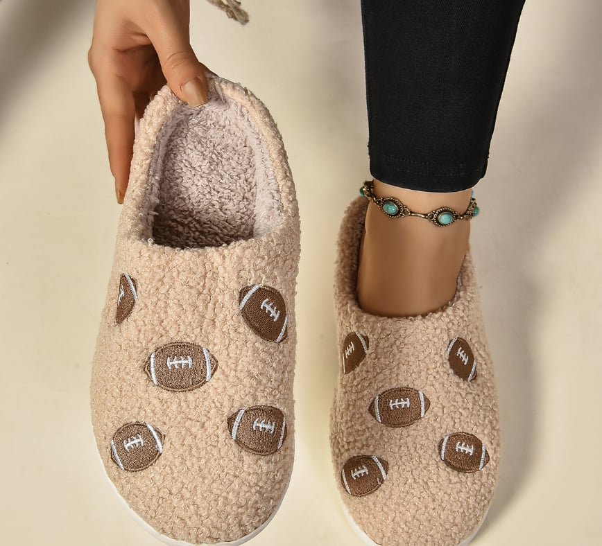 Cozy Women's Fleeced Football Slippers