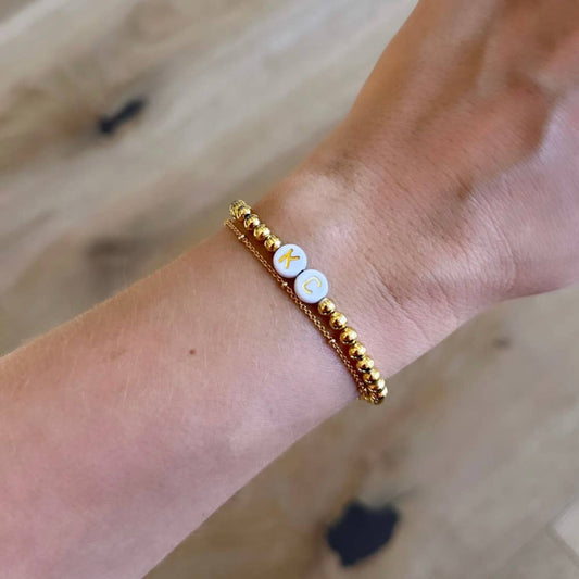 KC Kansas City Gold Plated Stack Stretch Bracelet