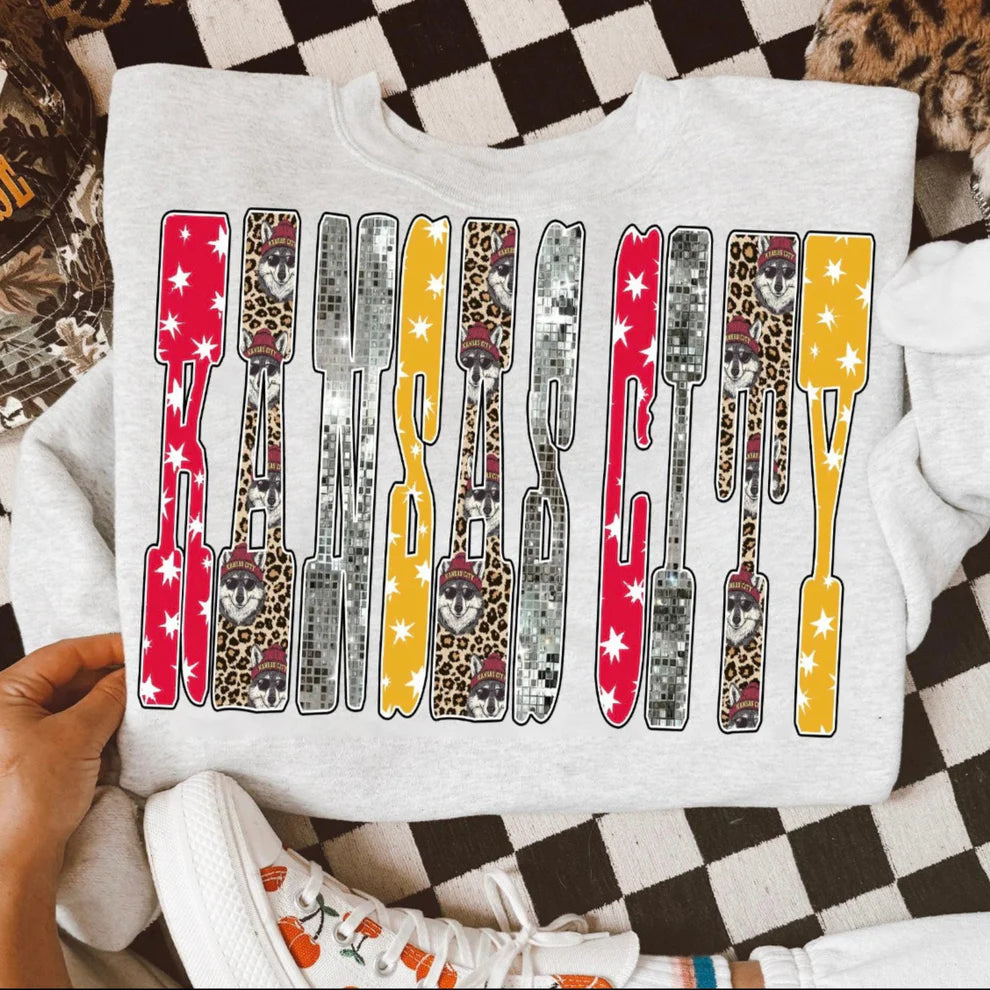 Kansas City KC Chiefs Football Unisex Crewneck Sweatshirt KC Wolf