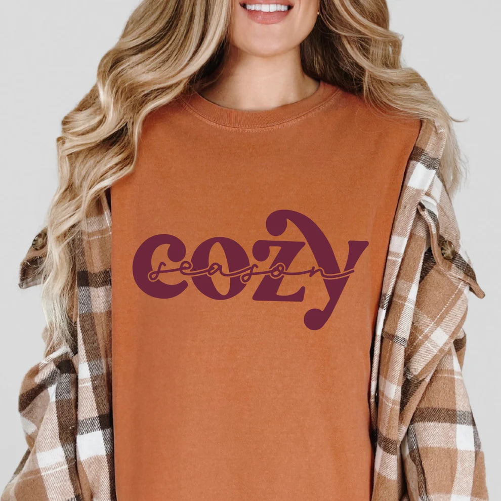 Unisex Cozy Season Graphic Comfort Colors Brand T-Shirt Fall Apparel