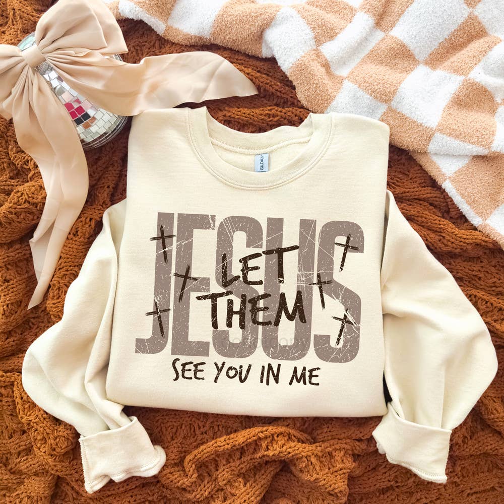 Christian Jesus Let Them See You In Me Unisex Gildan Crewneck Sweatshirt