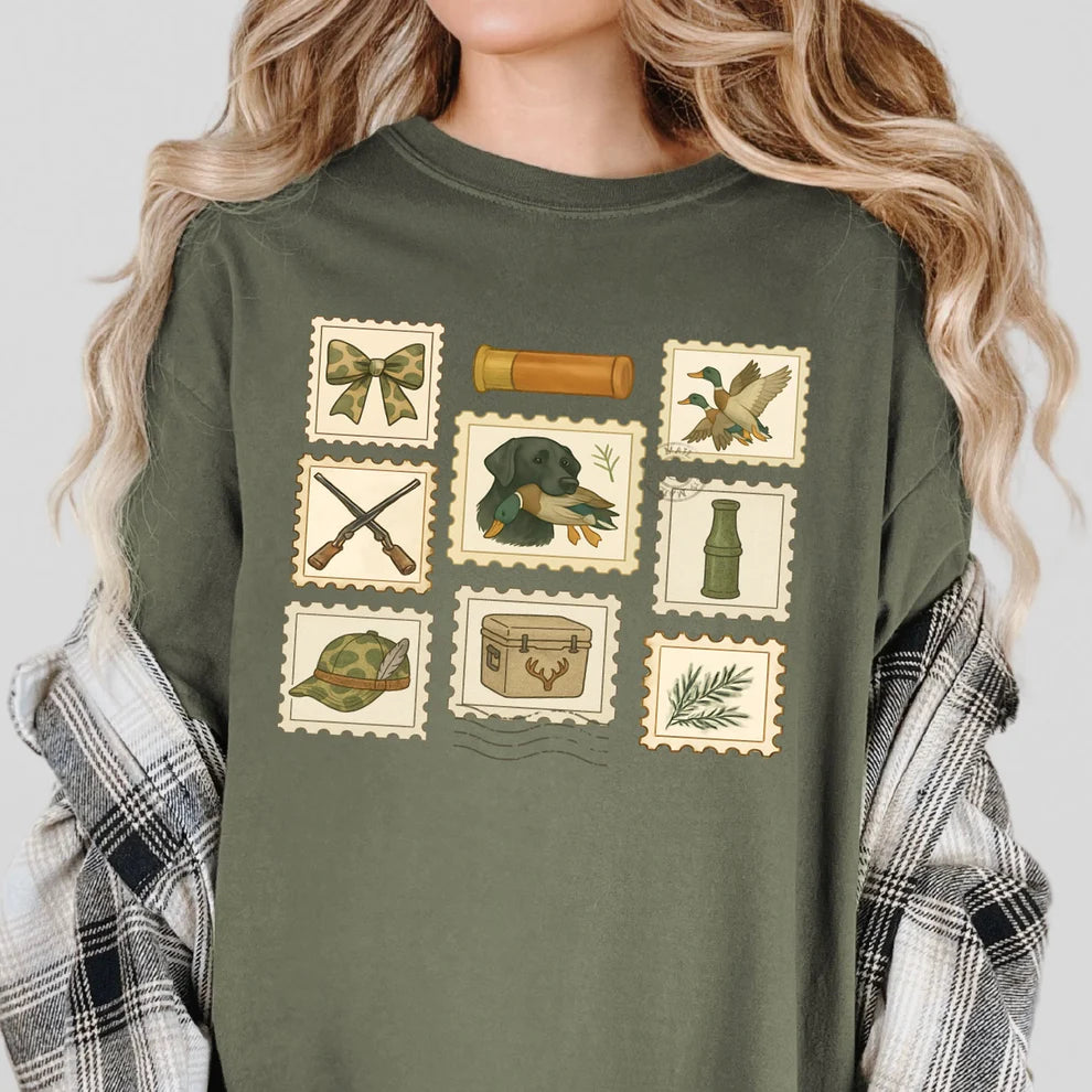 Unisex Duck Stamps Graphic Comfort Colors Tee Duck Hunting Waterflow