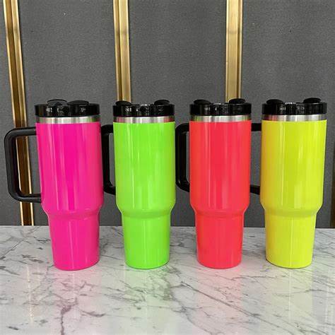 40 Ounce Quencher H2.0 Flowstate Stainless Steel Neon Watermelon Green Pink Yellow Tumbler