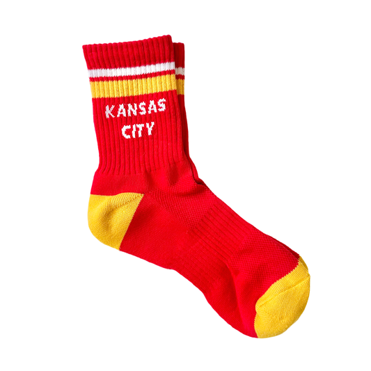 Unisex Kansas City Chiefs NFL Football Crew Socks  Red & Yellow