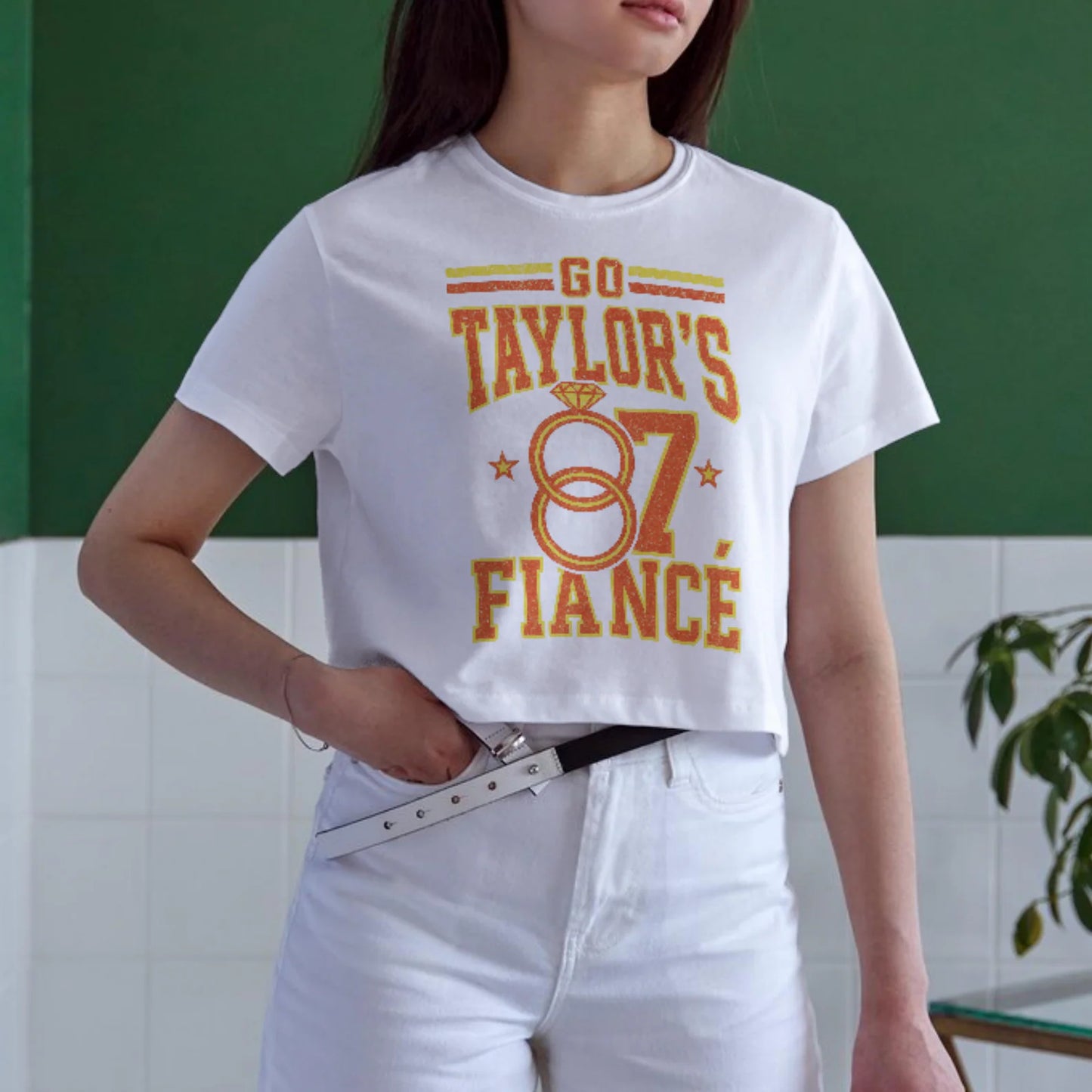 Go Taylor's Fiance 87 Kansas City Chiefs Football Travis Kelce Graphic Tee Comfort Colors