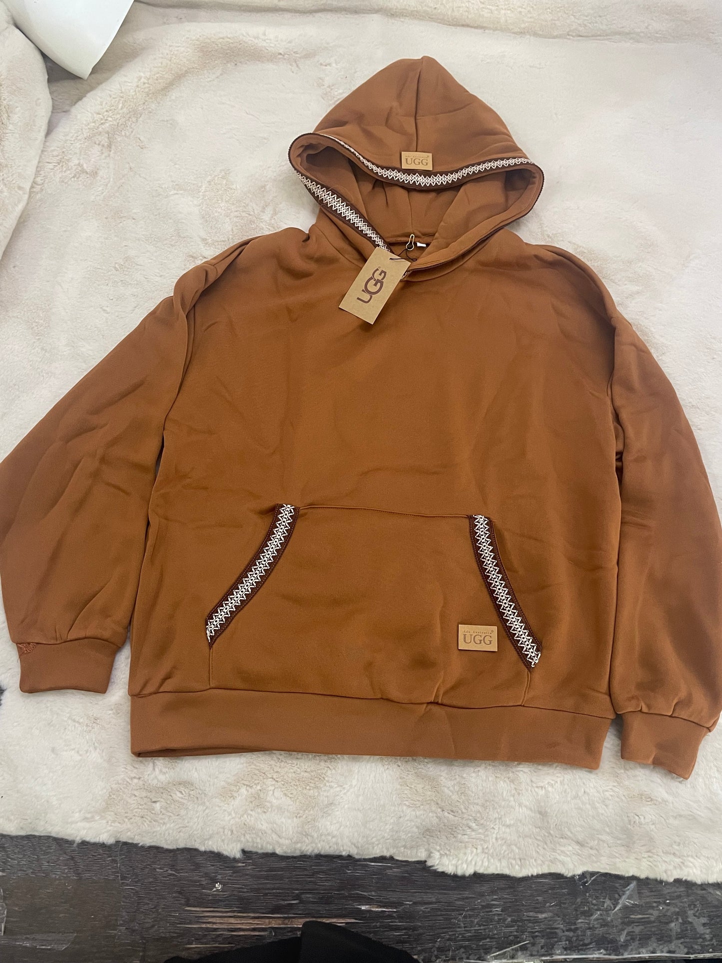 Women's U** Fleece Hoodie Sweatshirt Front Pocket