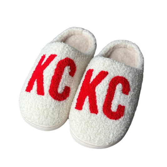 Trendy Red KC Chiefs Embroidered Slippers Kansas City Chiefs football