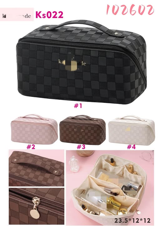 Faux Leather Travel Cosmetic Makeup Bag Organizer