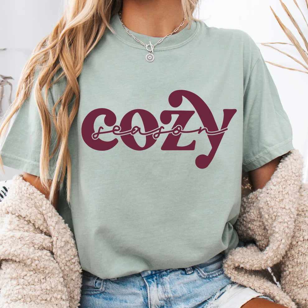 Unisex Cozy Season Graphic Comfort Colors Brand T-Shirt Fall Apparel