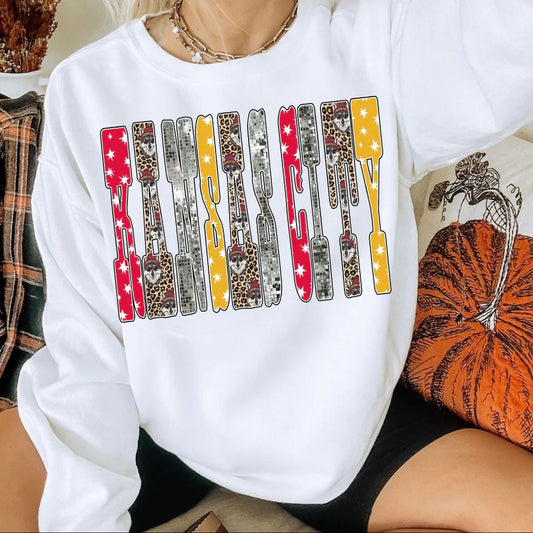 Kansas City KC Chiefs Football Unisex Crewneck Sweatshirt KC Wolf