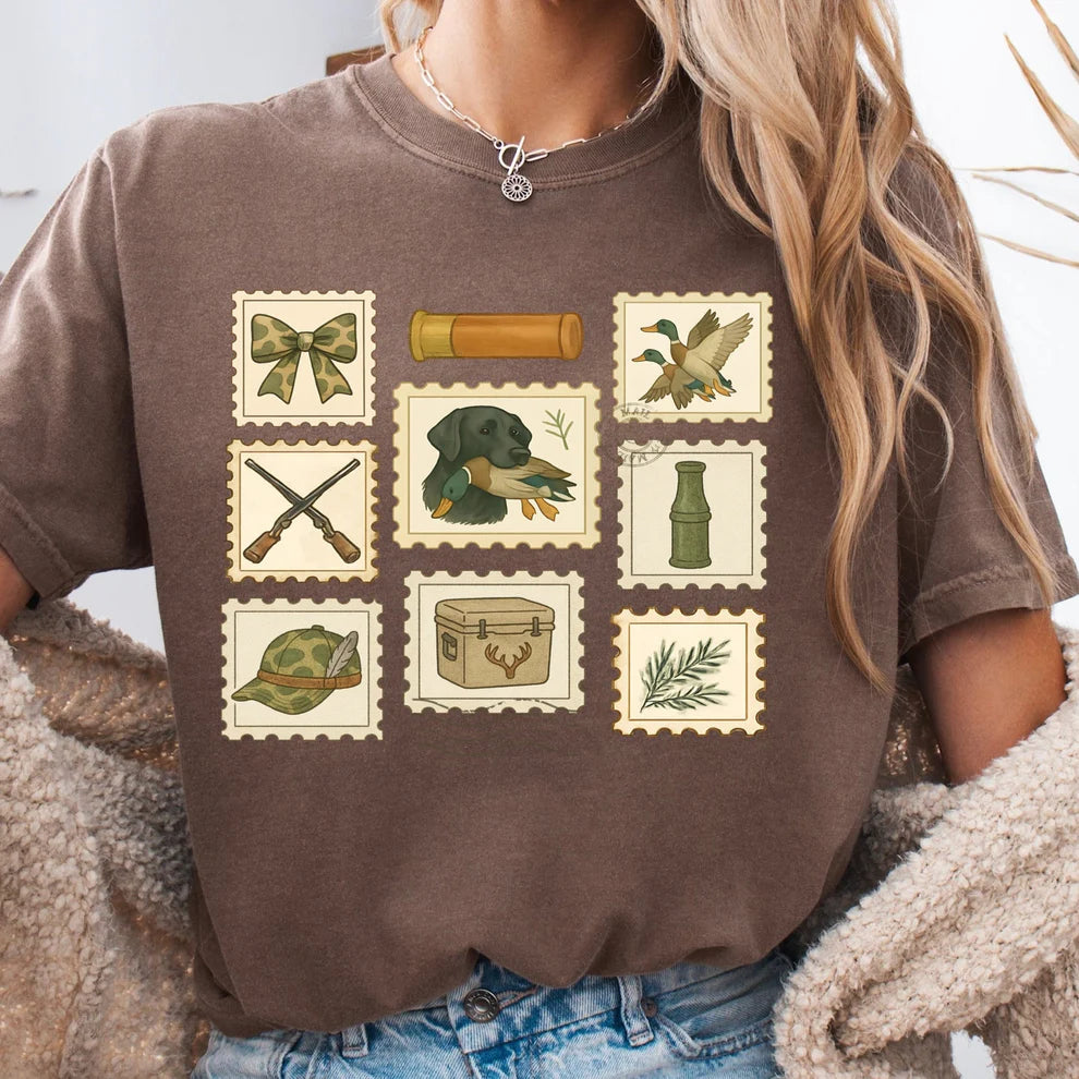 Unisex Duck Stamps Graphic Comfort Colors Tee Duck Hunting Waterflow