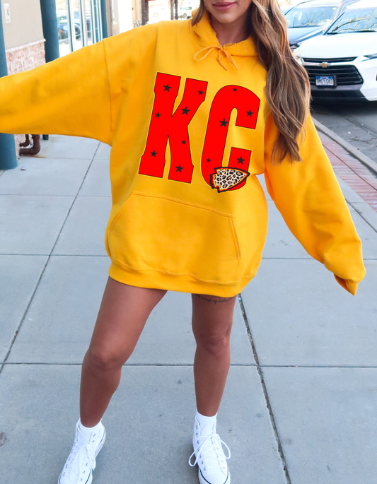 KC Kansas City Chiefs Football Starry Graphic Sweatshirt Hoodie