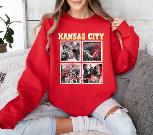 Kansas City City Chiefs Football Red Kingdom Graphic Crewneck Sweatshirt