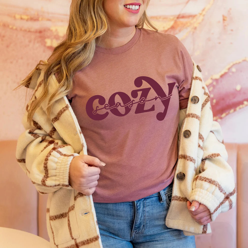 Unisex Cozy Season Graphic Comfort Colors Brand T-Shirt Fall Apparel