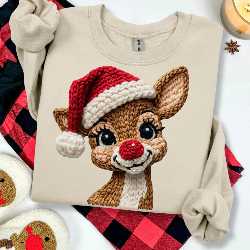 Viral Holiday Christmas Rudolph the Red Nosed Reindeer Crewneck Sweatshirt