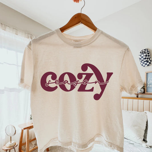 Unisex Cozy Season Graphic Comfort Colors Brand T-Shirt Fall Apparel