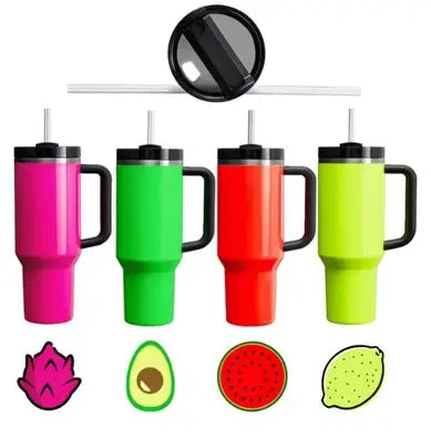 40 Ounce Quencher H2.0 Flowstate Stainless Steel Neon Watermelon Green Pink Yellow Tumbler