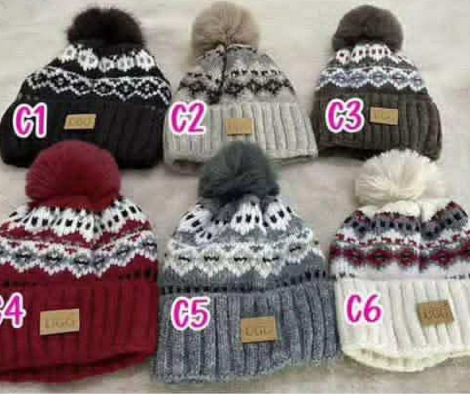 Women's Cable Knit Beanie Hat with Pom