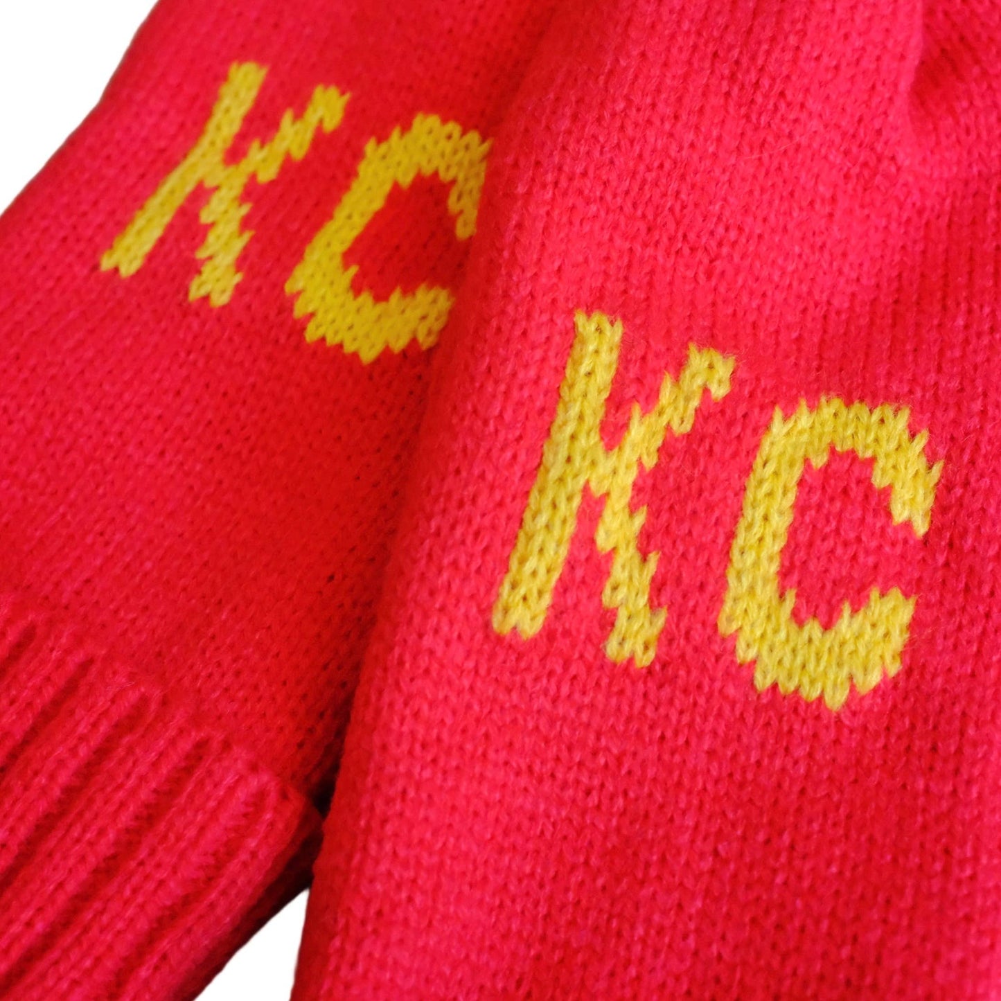 Kansas City Chiefs Football Knit Mittens Red KC Chiefs Gloves