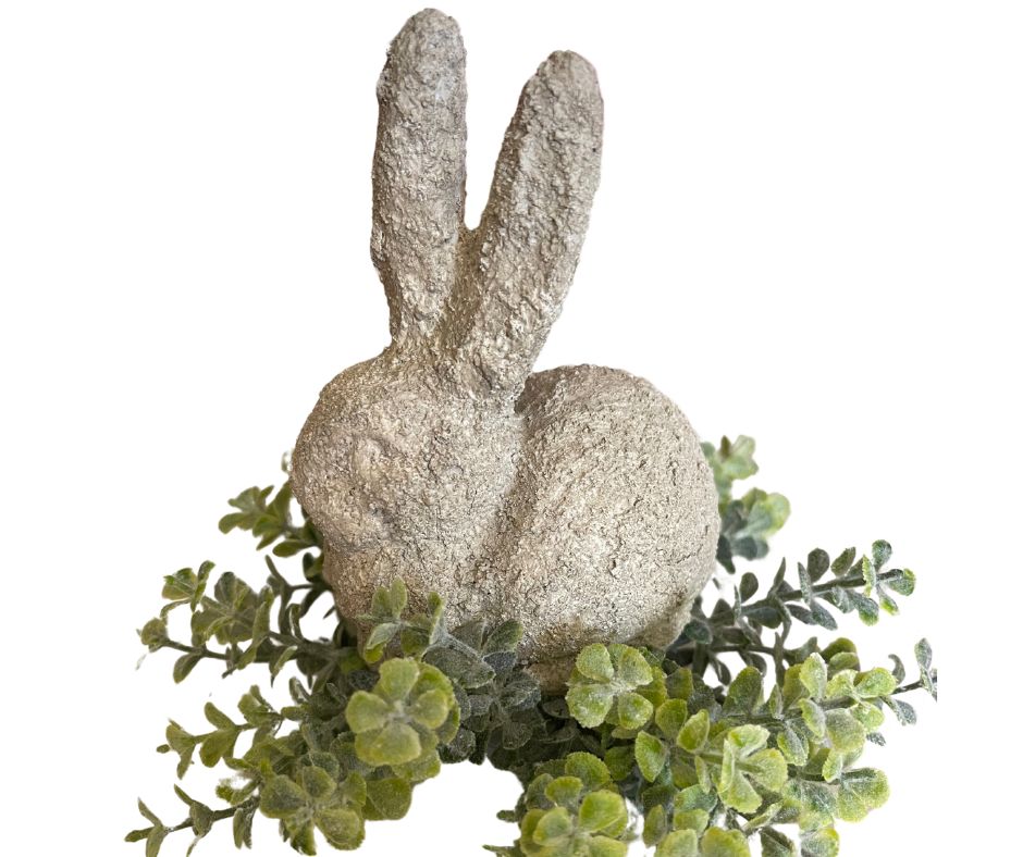 Spring Easter Ceramic Bunny Rabbit Figurine Home Decor Tier Tray