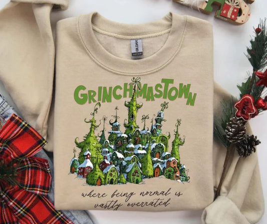 Unisex Holiday Christmas The Grinch Grinchmas Town Graphic Crewneck Sweatshirt