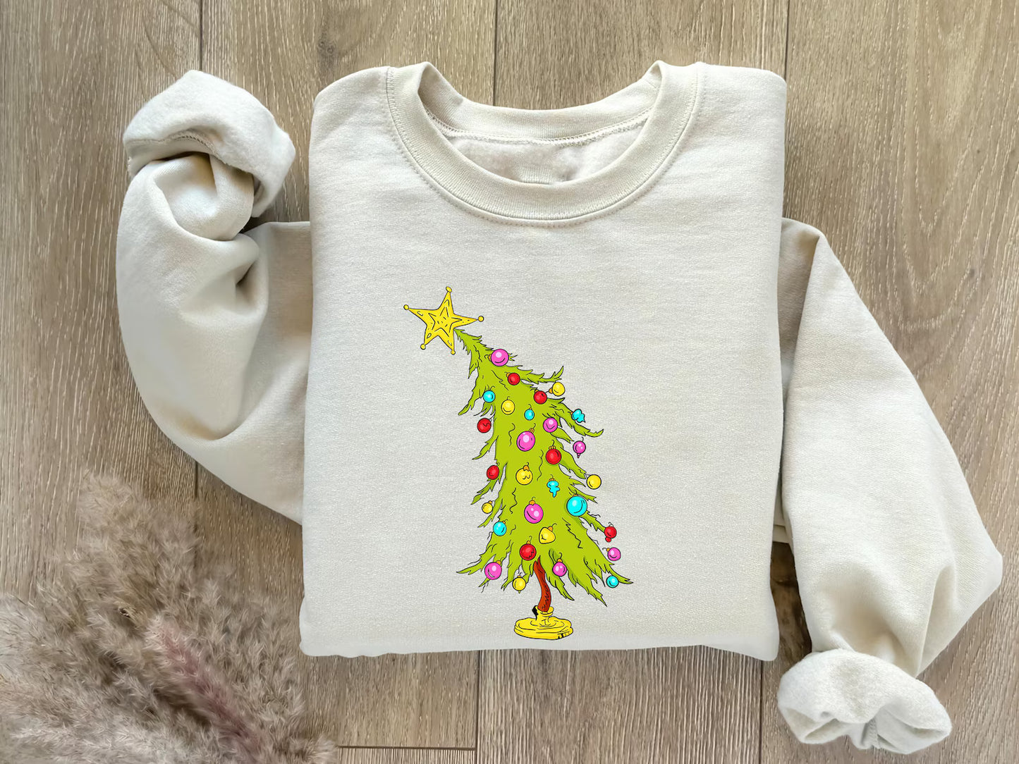 Holiday Christmas The Grinch X-Mas Tree Graphic Crewneck Sweatshirt