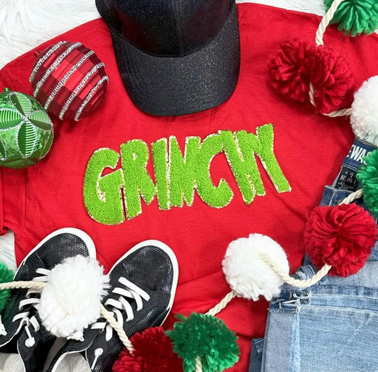 Holiday Christmas The Grinch Grinchy Crewneck Sweatshirt with Patch