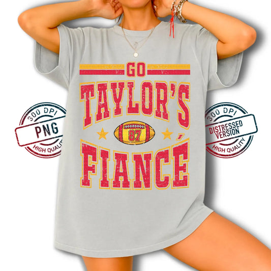 Go Taylors Fiance 87 Kansas City Chiefs Football Comfort Colors T-Shirt
