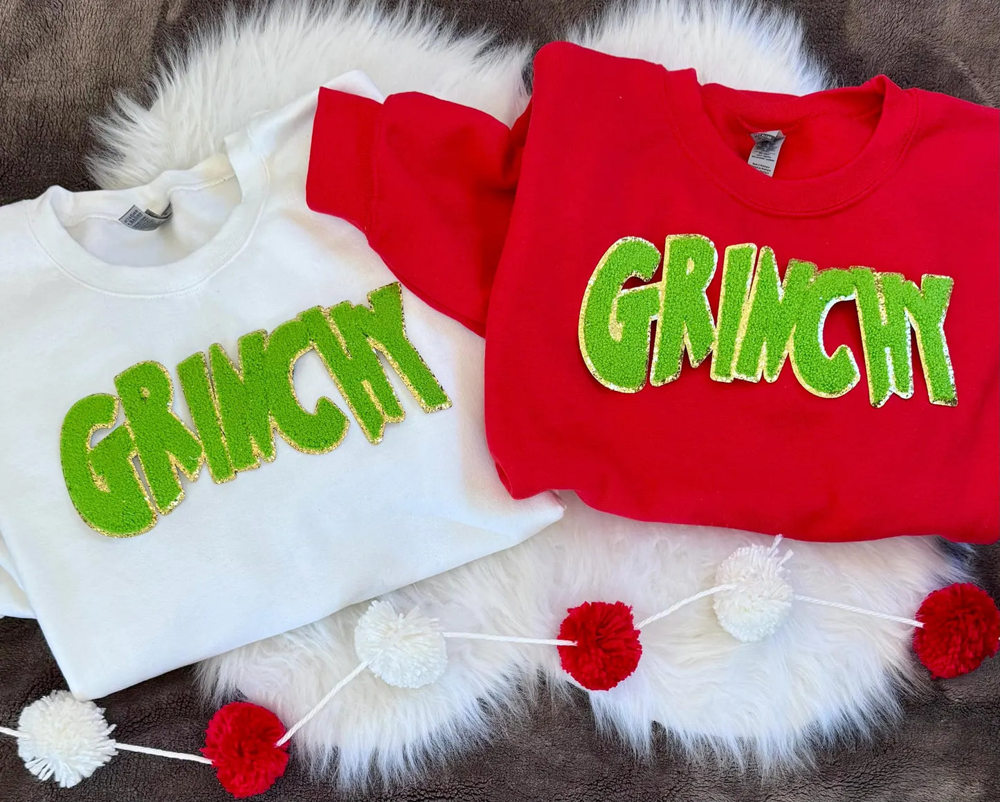Holiday Christmas The Grinch Grinchy Crewneck Sweatshirt with Patch