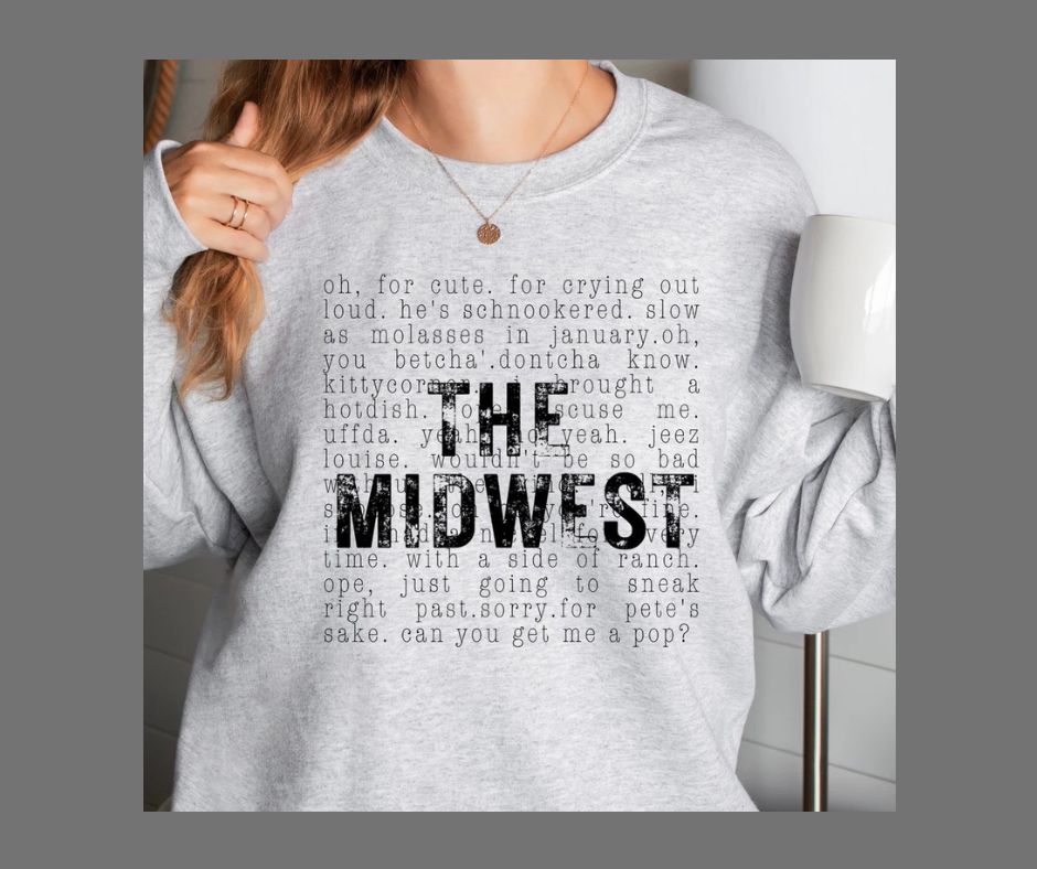 The Midwest Graphic Crewneck Sweatshirt Gildan Brand