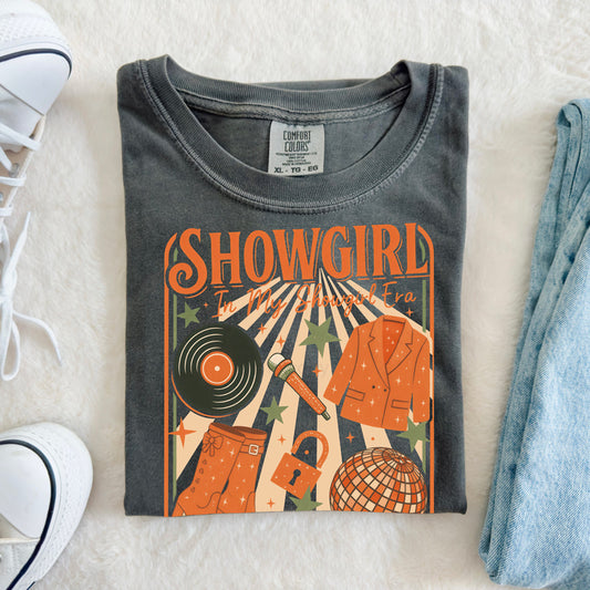Comfort Colors Retro Showgirl Record Microphone Padlock Graphic T-Shirt